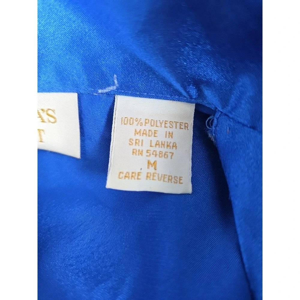 Victorias Secret Gold Label Satin Pajama Set M Vintage Lounge Royal Blue Retro